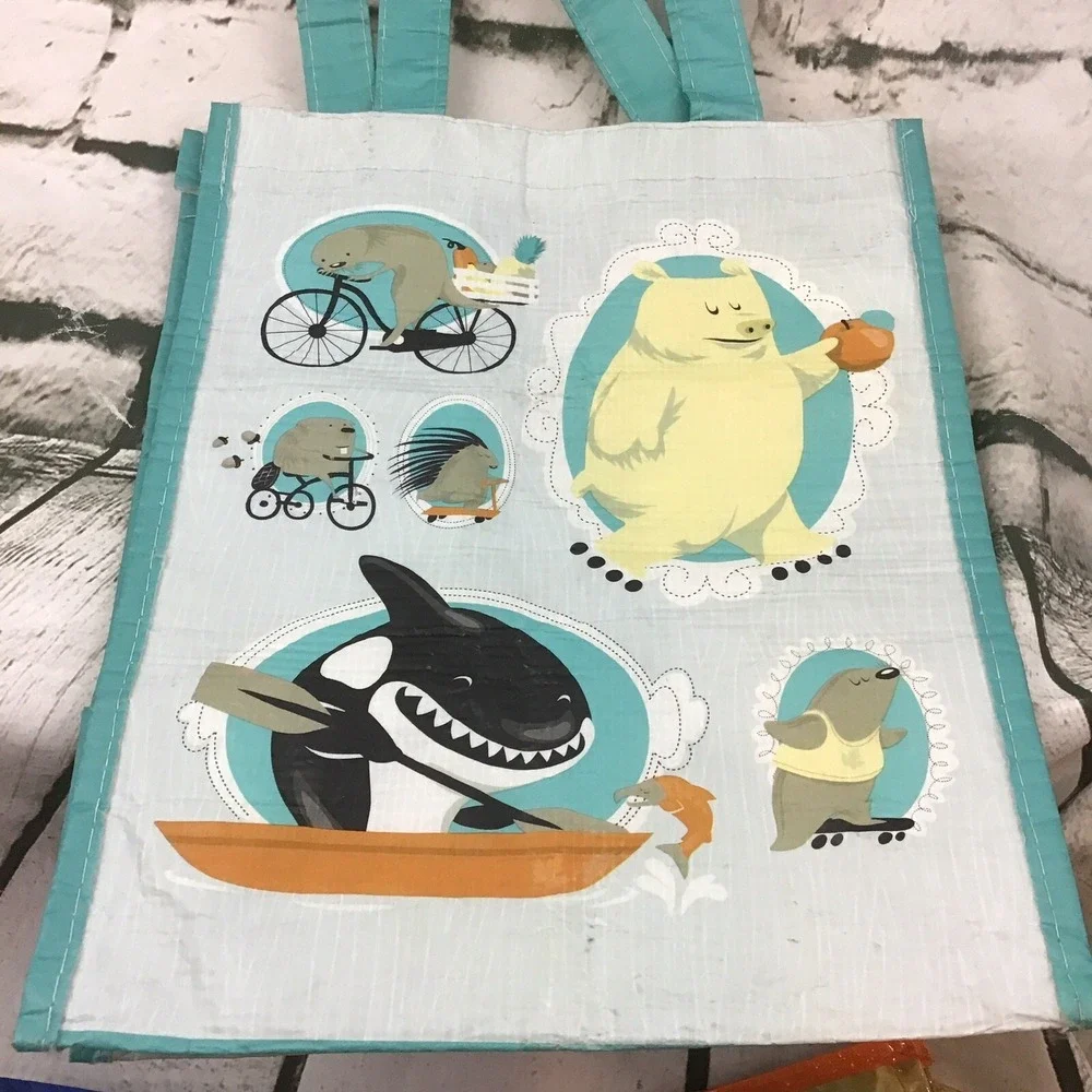 Kids Mini Totes Book Bags Trick Or Treat Sacks Lot Of 4 Animal Themed Peanuts‎